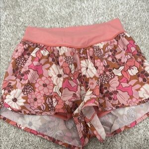 Aerie Pink Floral Athletic Shorts